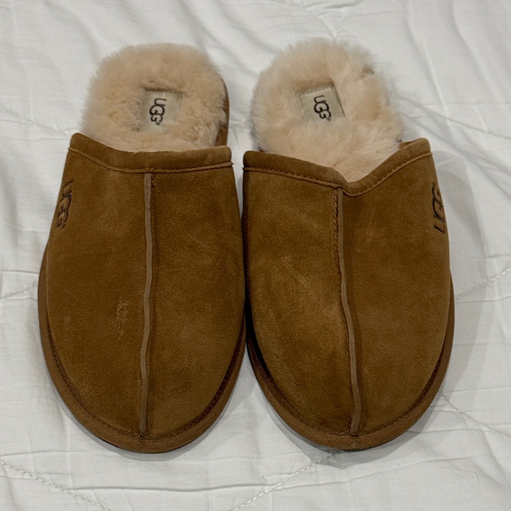 UGG Men's Chestnet Suede Scuff Slip-On Slippers NWOB
